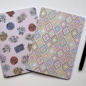 Coloridos cuadernos florales y diamantes grandes juego de 2 para Navidad, cumpleaños infantiles