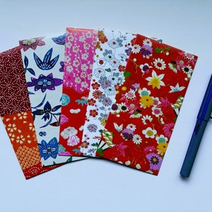 Kimono bloemen geldenveloppen in jumbo en brede maten - set van 5 voor Chinees Nieuwjaar