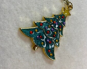 Christmas tree pendant, Christmas necklace, resin tree, Christmas in July, Christmas gift, Christmas present.