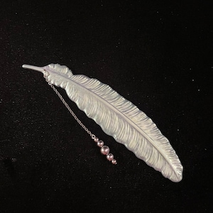 Grey green resin bookmark, resin feather bookmark, book lovers gift, bird lovers gift,