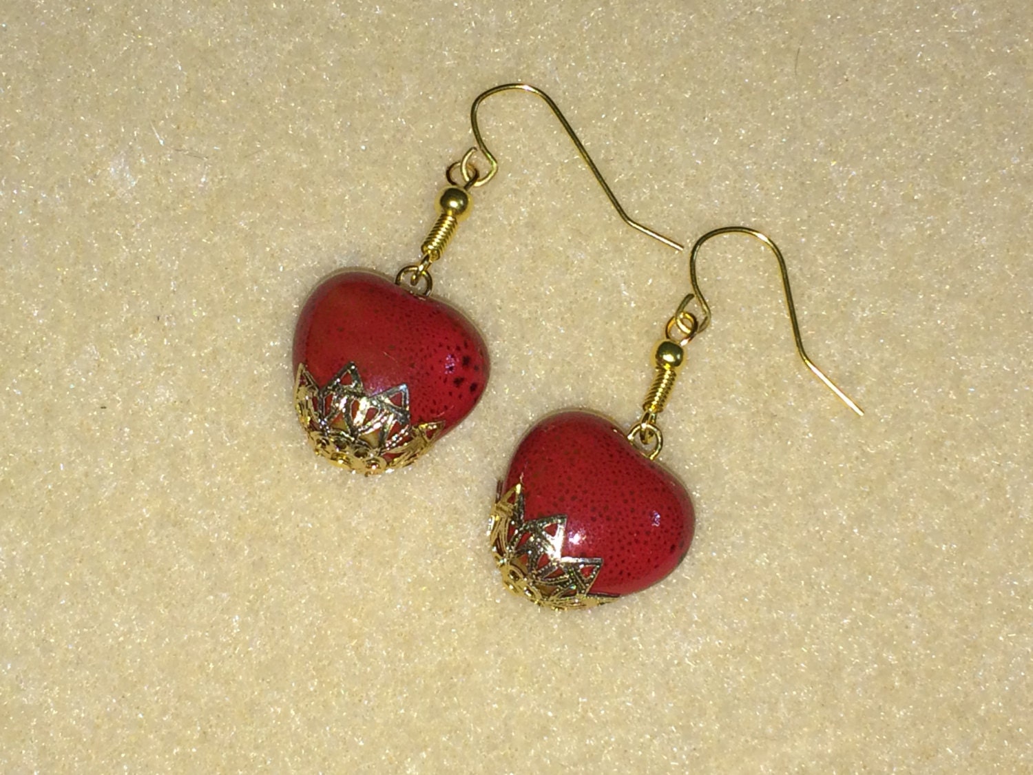 Valentine's Day Ceramic Heart Earrings | Etsy