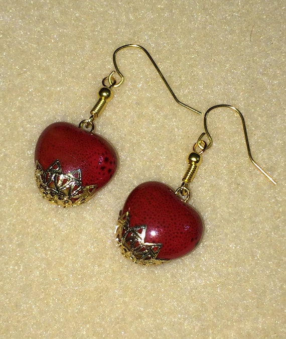 Valentine's Day Ceramic Heart Earrings | Etsy