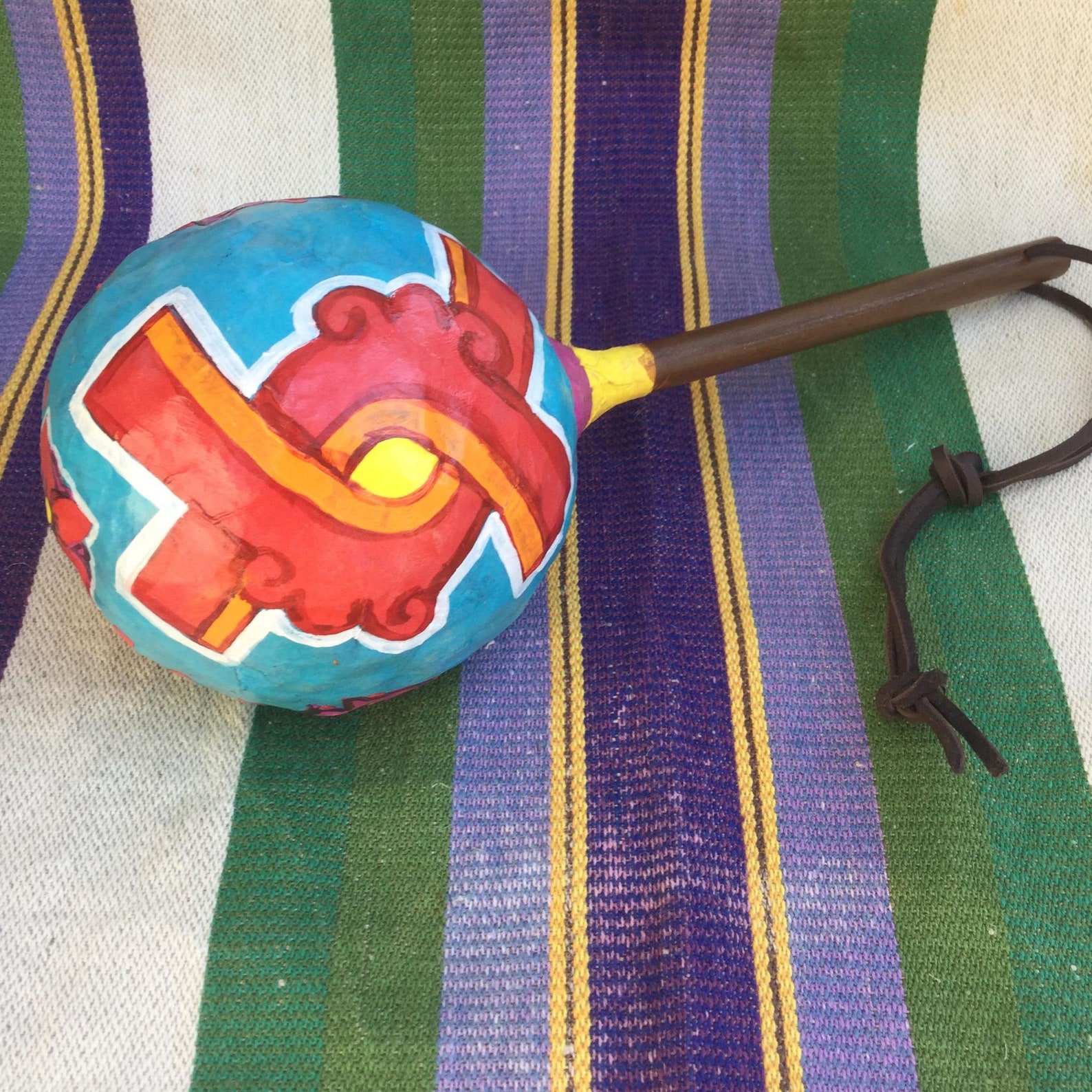 Paper Mache Danza Azteca Sonaja Aztec Dance Hand Etsy