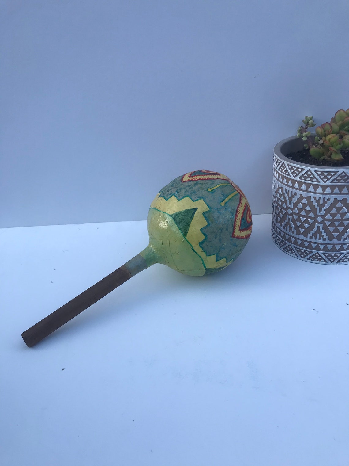 Handmade Aztec Dance sonaja Rattle papiermâché Etsy