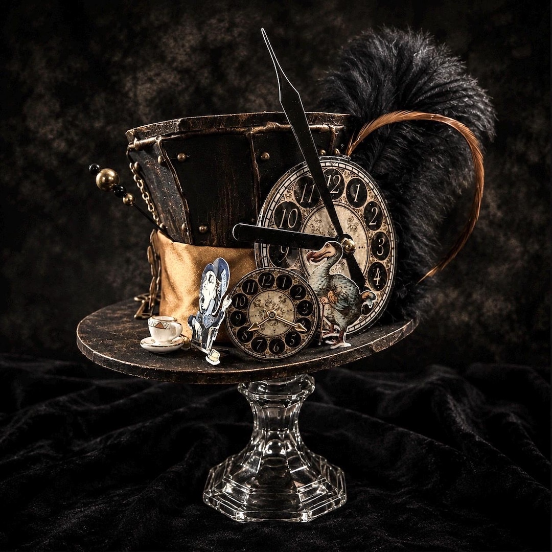Mad Hatter Mini Top Hat Fascinator – Alice Wonderland Tea Party
