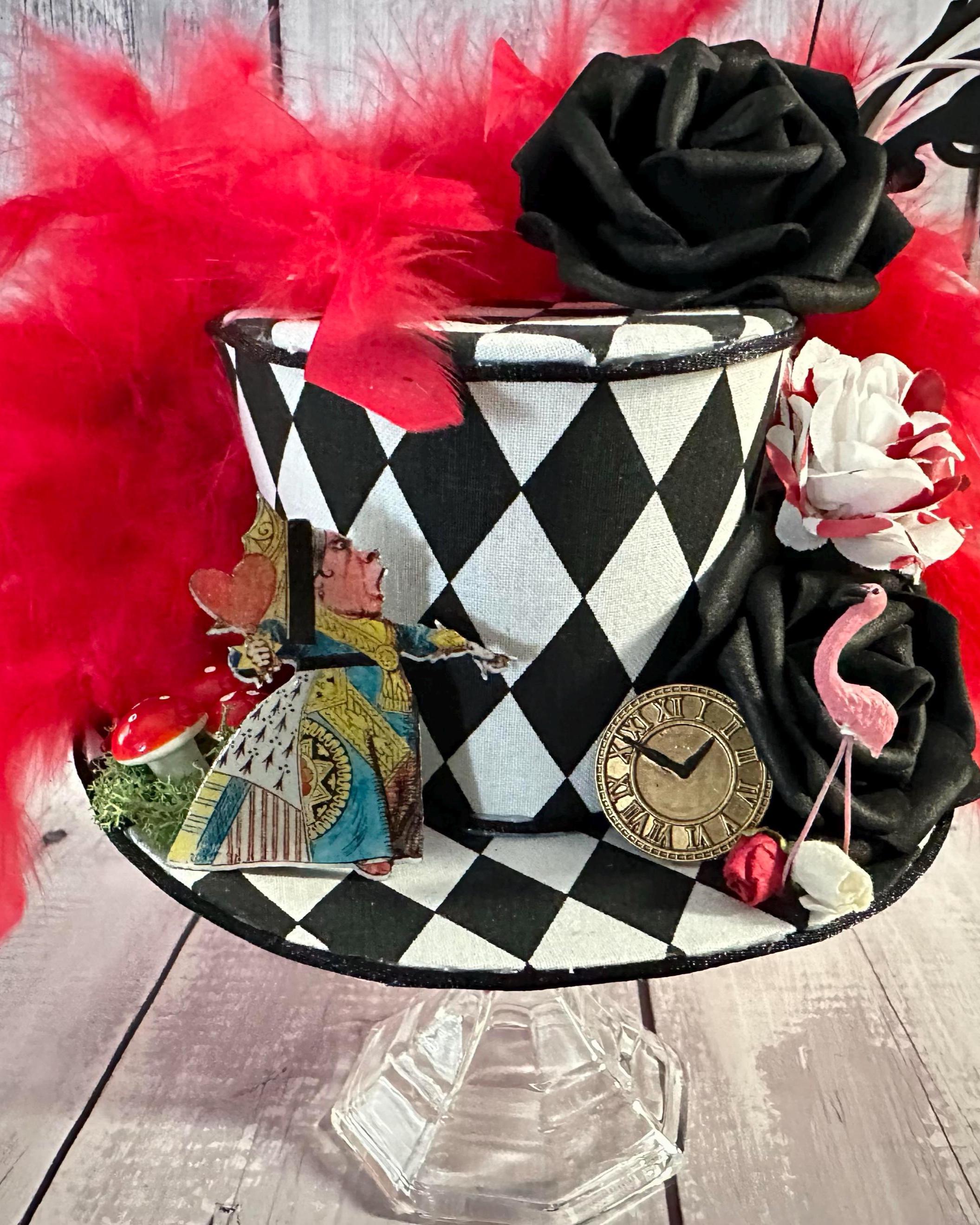 Mini Bibi Chapeau Haut-de-Forme Noir – Plume Gothique Steampunk – Taille Unique