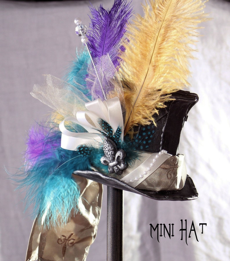 Steampunk Mardi Gras Mini Top Hat