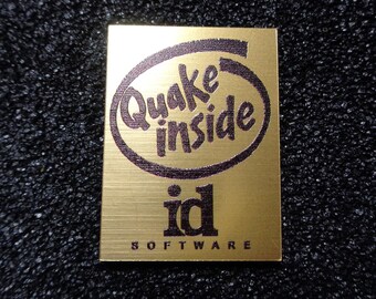 Quake Retro PC Case Logo Label Decal Sticker Badge [493c]