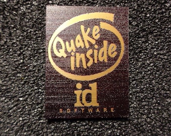 Quake Retro PC Case Logo Label Decal Sticker Badge [493d]