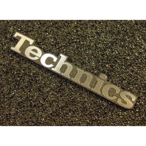 Technics Logo Emblem Badge Silver Color Brushed 3M Adhesive 30 X 5 Mm ...