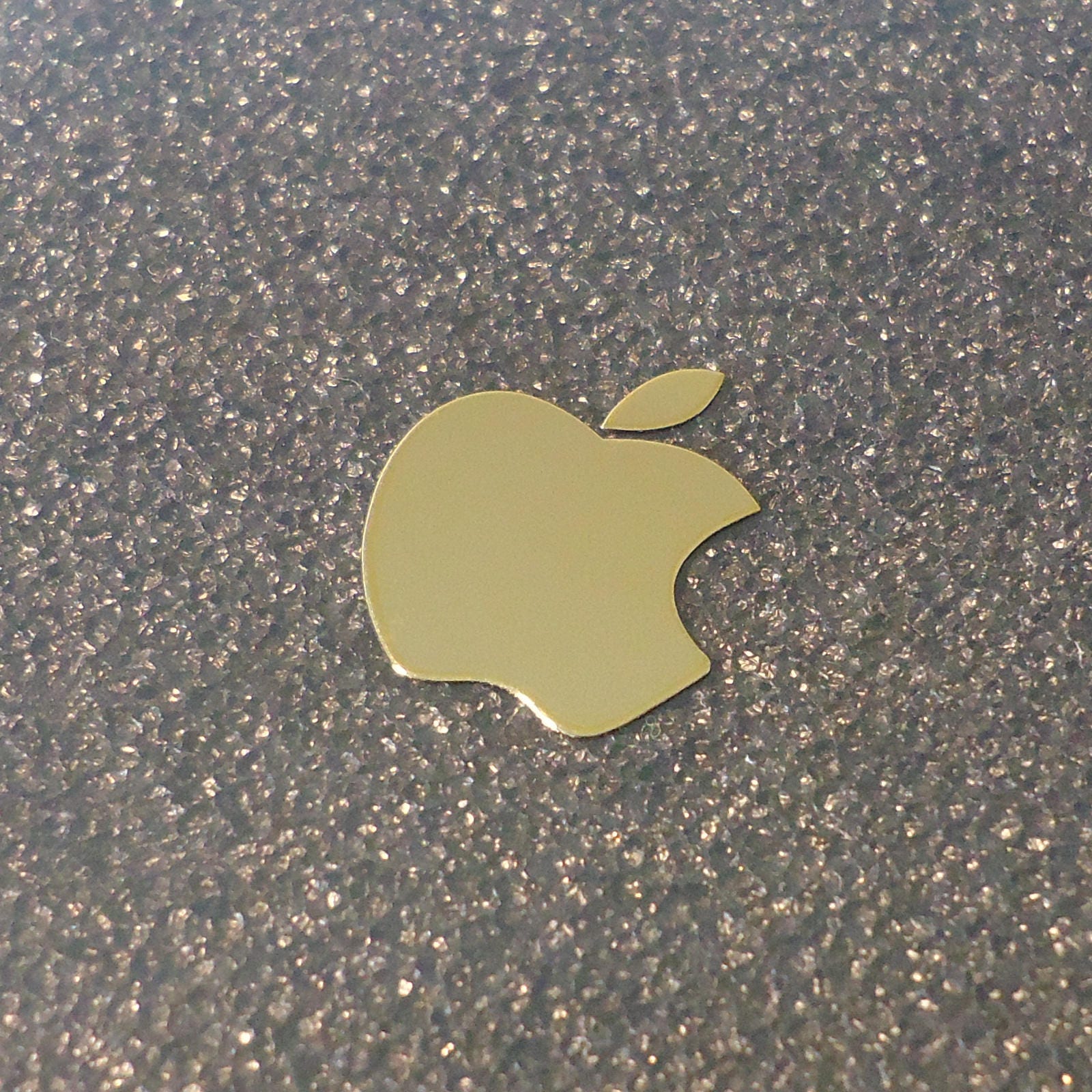 Apple Label / Aufkleber / Sticker / Badge / Logo Metal/chrome 8mm X 10mm  007 