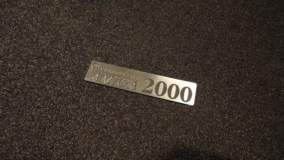 Aufkleber Sticker Amiga 2000 Label Badge 250 Logo Silver 90mm x 20mm