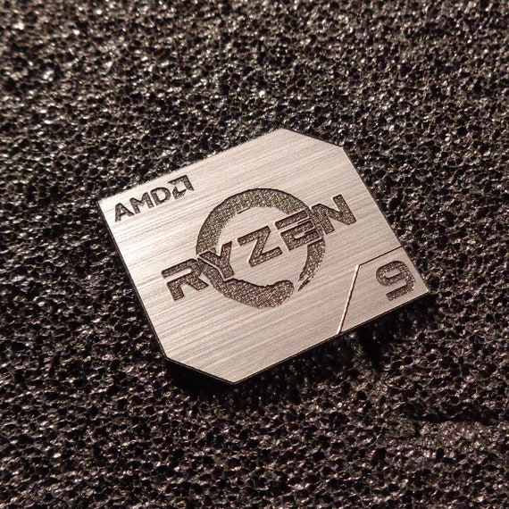 AMD RYZEN 9 Cpu PC Logo Label Decal Case Sticker Badge Silver 428e 