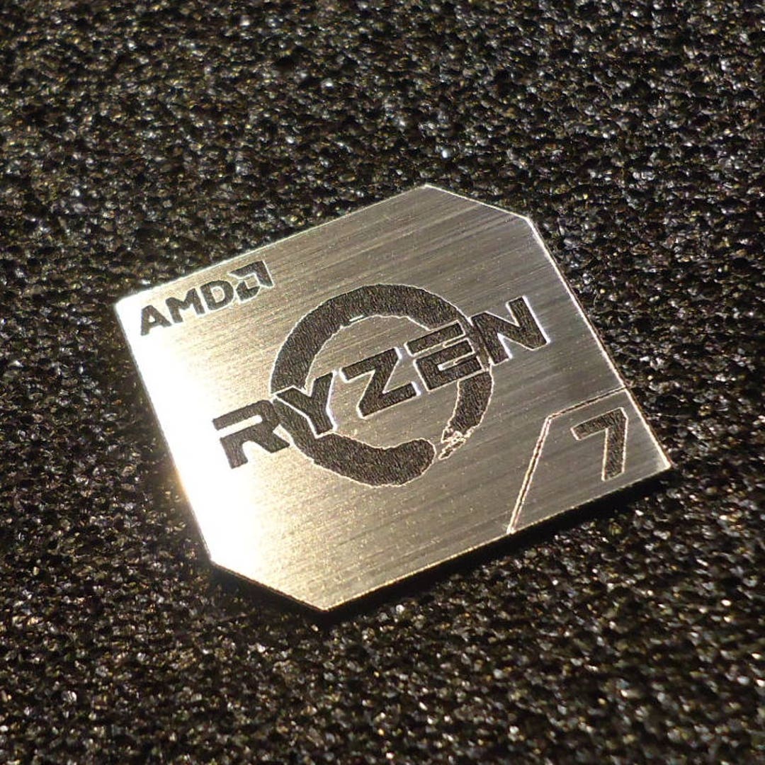 AMD Ryzen 7 3700X 1x1 Chrome Effect Domed Case Badge / Sticker