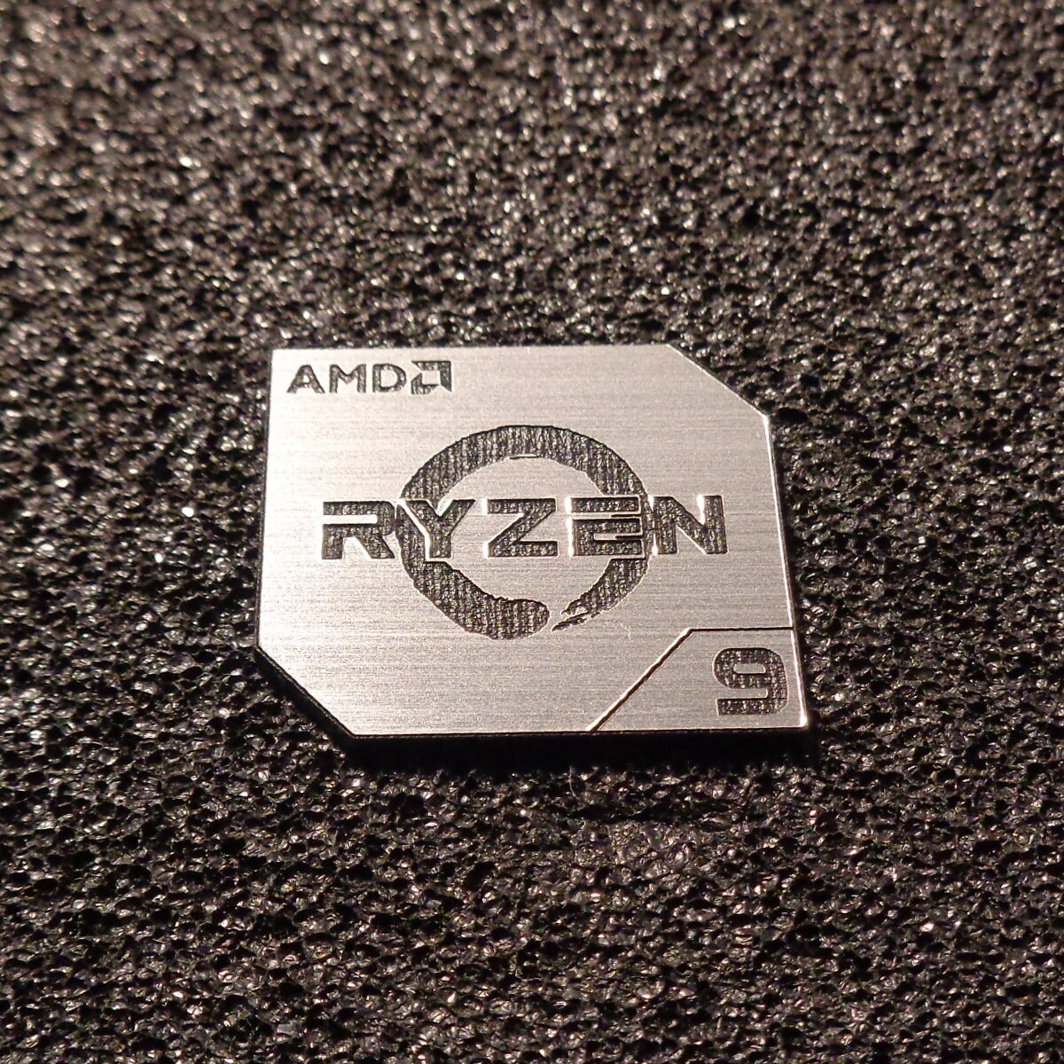 AMD Ryzen 9 PC Logo Sticker Badge – Silver, Decal For Case/Laptop, Model 428e, Made In Poland