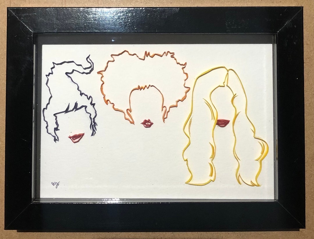 5 X 7 Sanderson Sisters Quilled Line Art Etsy