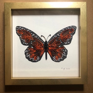 8” x 8” Framed Butterfly Quilled Art