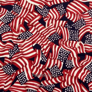Patriotic, American Flags Intertwined, Made in USA, 100% Cotton, By the Yard and Half Yard, 41355-RWB