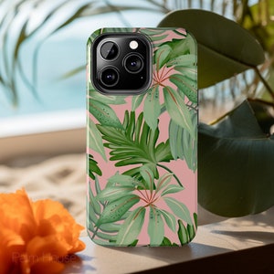 Pink Palm Leave iPhone case, Tough iPhone case, Tropical iPhone Case, Colorful iPhone case, Tropical Leave Phone Case, Gift For Her, Hawaii