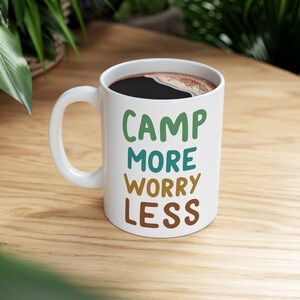 Happy Camper Mug, camp mug, camping mug, camping coffee mug, camp coffee mug, gift for camper, gift for nature lover, camp gifts