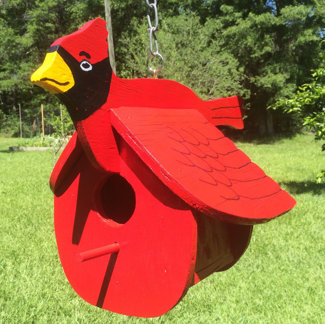 Wooden Handmade Cardinal Birdhouse | Etsy