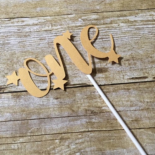 Star One Cake Topper Cardstock Paper Cake Topper Star Etsy