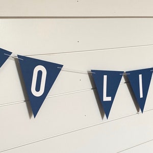 Large Custom Cardstock Pennant Banner: Name, Saying, Colors