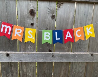 Teacher name banner | Etsy