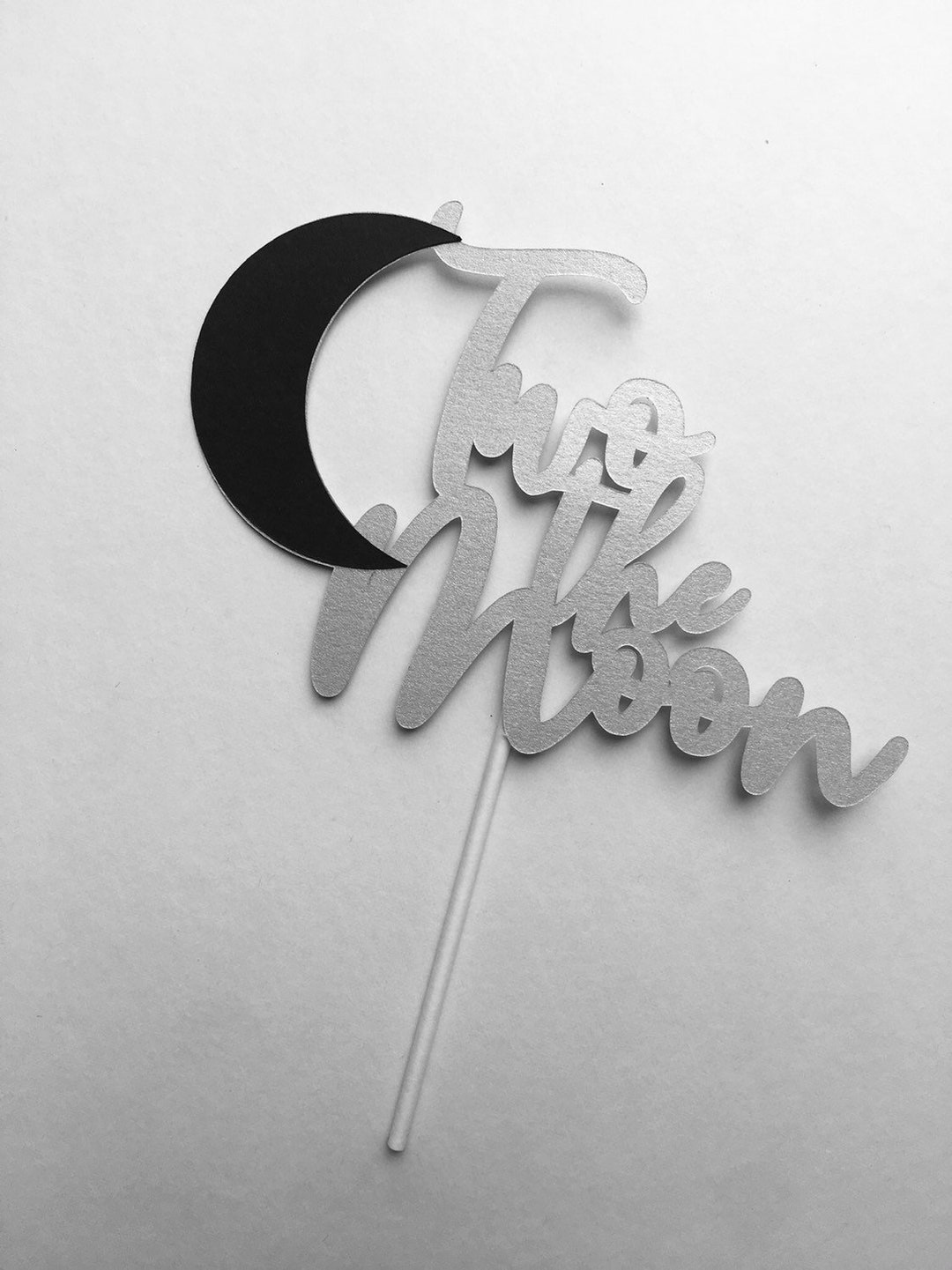 Two the Moon Cake Topper Cardstock Paper Cake Topper 2nd Birthday Cake