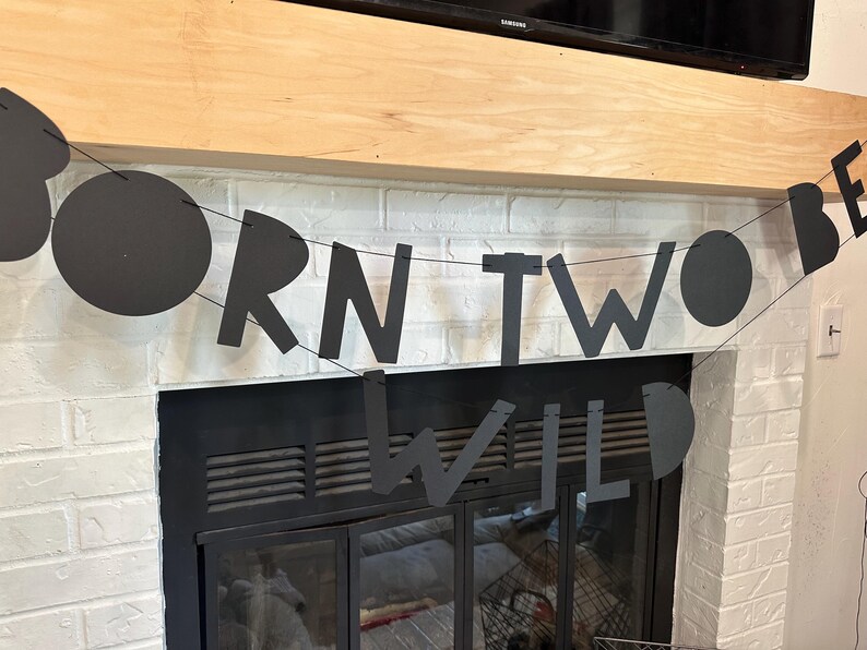 Born Two Be Wild Banner in Custom Colors | Safari Jungle 2nd Birthday Party image 3