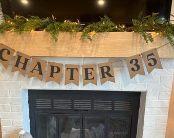 Personalized Chapter Birthday Banner | Book Theme Party Decor | One for the books party