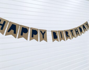 Personalized Safari Happy Birthday Banner in Custom Colors | Jungle Party Decorations
