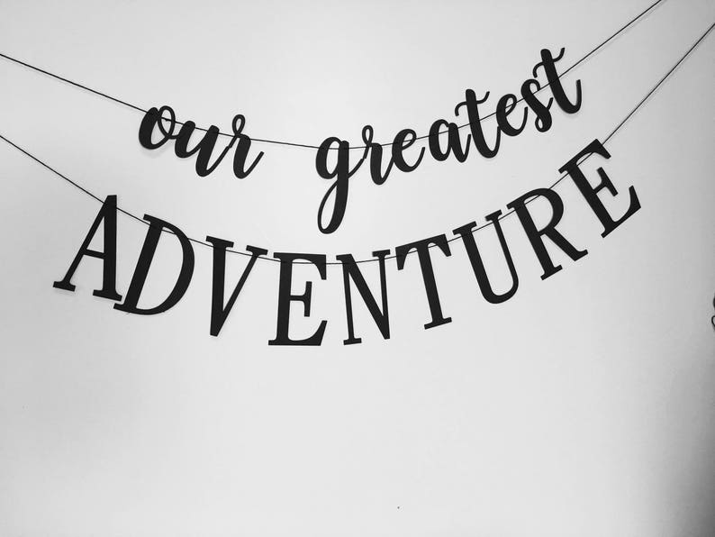 Our Greatest Adventure Baby Shower in Custom Colors Adventure awaits Baby Shower Decorations image 5