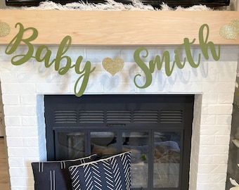 Personalized Baby Shower Name Banner in Custom Colors