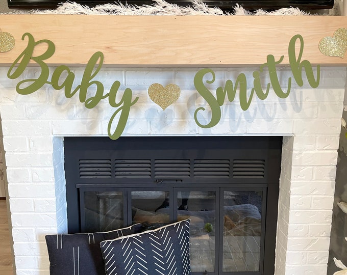 Personalized Baby Shower Name Banner in Custom Colors