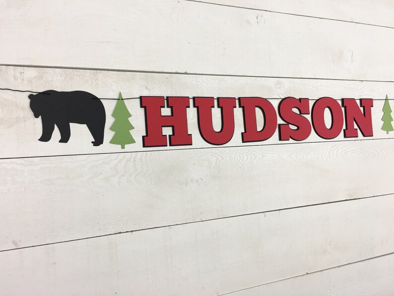 Personalized Lumberjack Name Banner Lumberjack Baby Shower Etsy