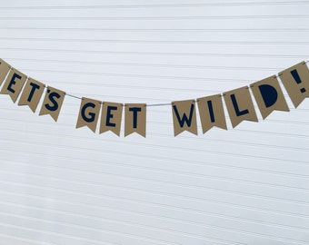 Let's Get Wild Banner in Custom Colors |  Safari Party Banner | Jungle Theme Banner