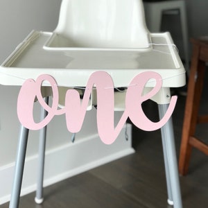 One High Chair Cardstock Paper Banner in Custom Colors | First Birthday High Chair Banner |