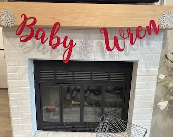Personalized Winter Baby Shower Name Banner| Snowflake Baby Shower Decor | Christmas Gender Reveal Banner