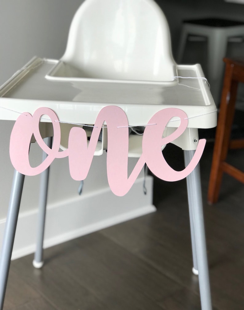 One High Chair Banner in Custom Colors First Birthday High Etsy