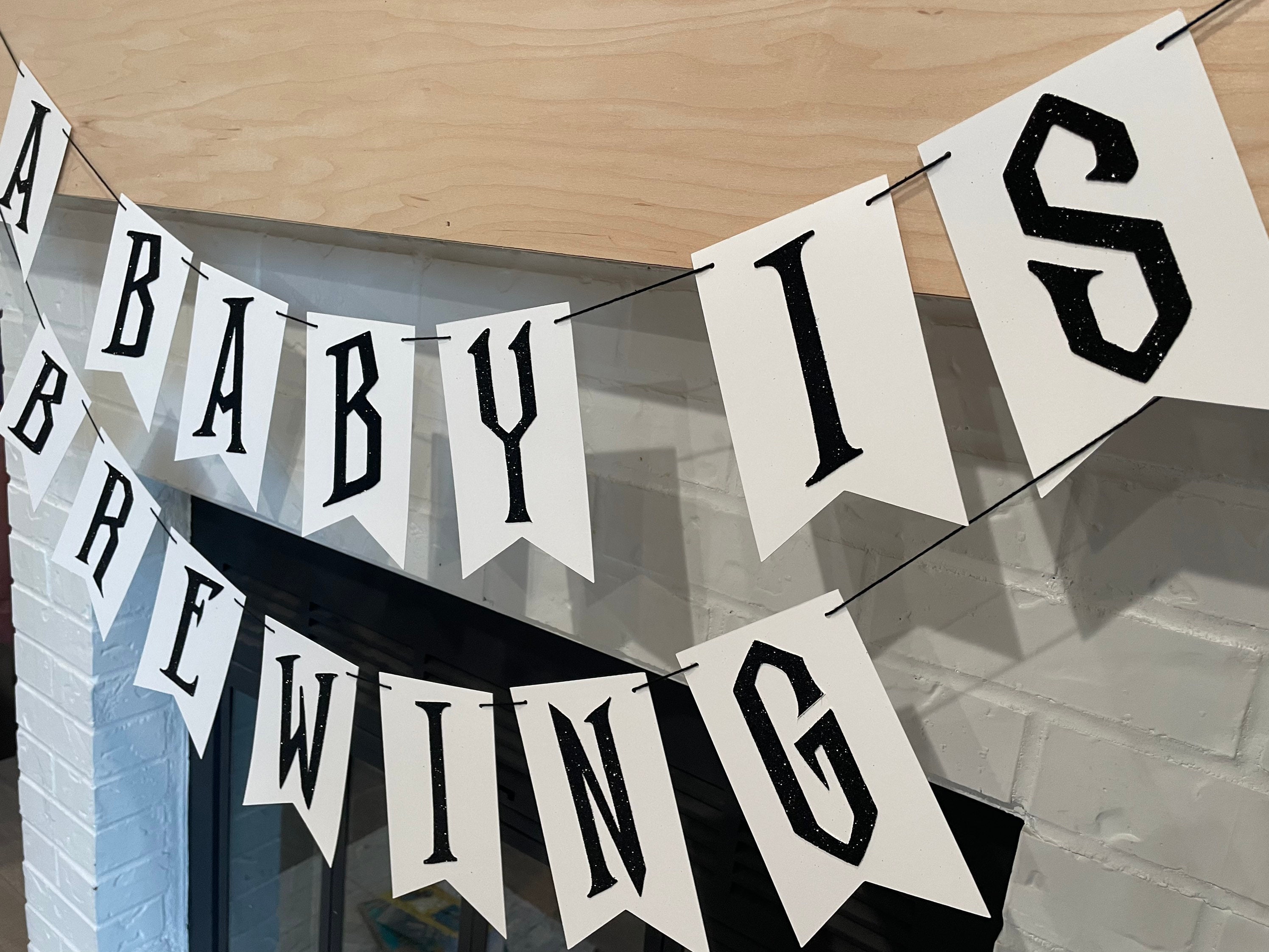 A Baby is Brewing Cardstock Banner A Baby is Brewing Baby | Etsy