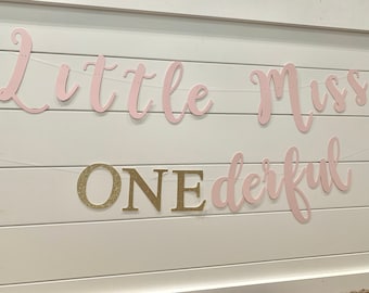 Little Miss ONEderful Banner| First Birthday Party Decoration