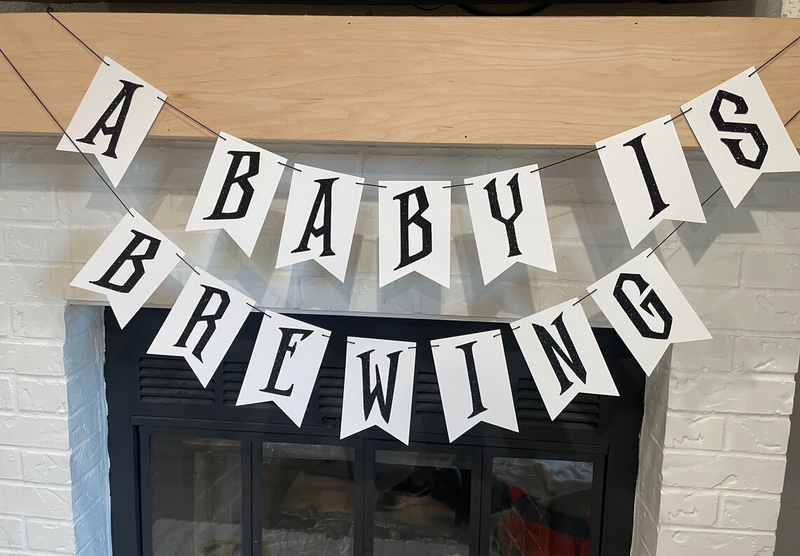 A Baby is Brewing Cardstock Banner A Baby is Brewing Baby | Etsy