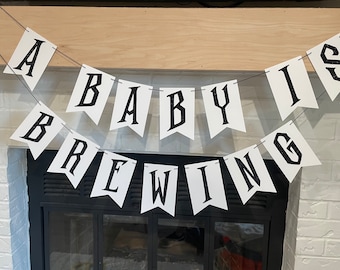 A Baby is Brewing Cardstock Banner | A Baby is Brewing Baby Shower Banner | Halloween Baby Shower | Halloween Decor | Halloween Party