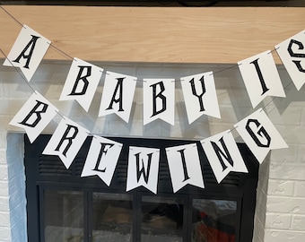 A Baby is Brewing Banner | Halloween Baby Shower Decor