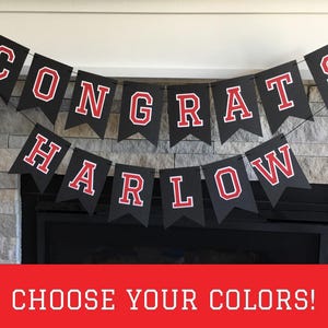 Regular Personalized Cardstock Graduation Banner in School Colors | Graduation Party Decorations | Graduation Banner | College Bound Banner