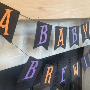 A Baby is Brewing Banner A Baby is Brewing Baby Shower Banner Halloween Baby Shower Halloween Decor Halloween Party image 4