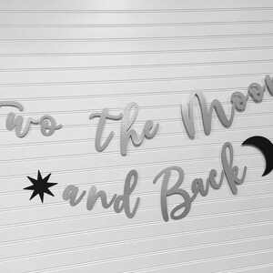 Two the Moon and Back Banner Two the Moon and Back Party 2nd Birthday Party Decorations Moon Party image 5