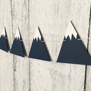 Mountain Banner in Custom Colors | Mountain Garland | Adventure Baby Shower Decorations |