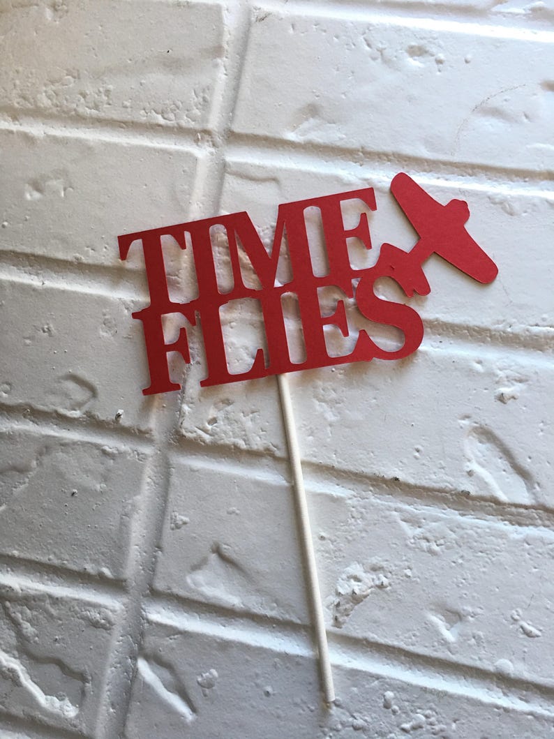 Time Flies Cake Topper Cardstock Paper Cake Topper Time Etsy